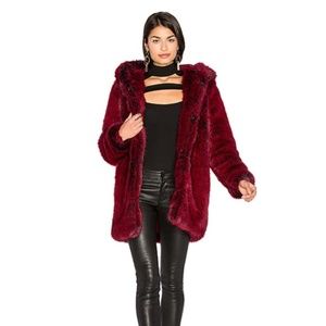 LPA Jackets & Coats - Host Pick LPA Faux Fur Coat 84 in Blood Red LPA Jackets & Coats - Host Pick LPA Faux Fur Coat 84 in Blood Red